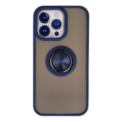 İphone 13 Pro Kılıf Montreal Yüzüklü Silikon Kapak - Lacivert