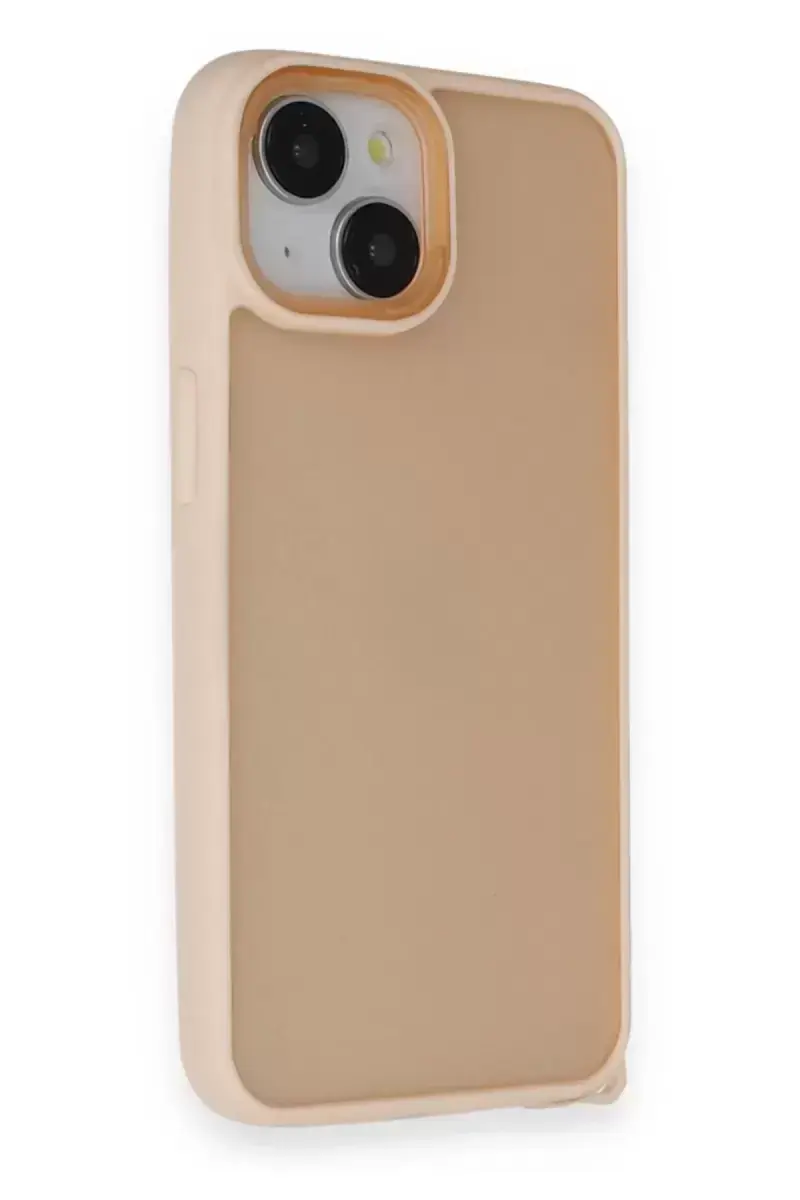 Newface Apple İphone 14 Kılıf Elegant Kapak - Pudra