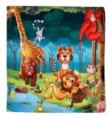 Aybaby Funny Oyuncaklı Bebek Oyun Halısı 80x70 Cm - Vahşi Hayvanlar