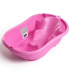 OkBaby Onda Banyo Küveti & Hippo Banyo Siperliği / Canlı Pembe