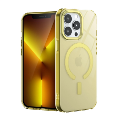 İphone 15 Pro Max Kılıf Troy Magsafe Kapak - Sarı
