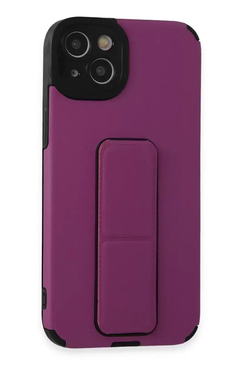 Newface İphone 14 Plus Kılıf Mega Standlı Silikon - Mor