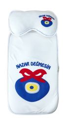 AyBaby AY645 Nazar Boncuk Desenli Bebek Alt Açma Minderi 55x40 Cm - Beyaz