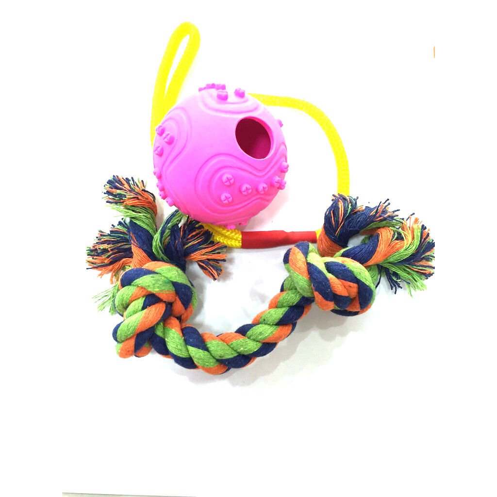 İpli Köpek Oyun Topu 6 cm + Dental Diş İpi 20 cm