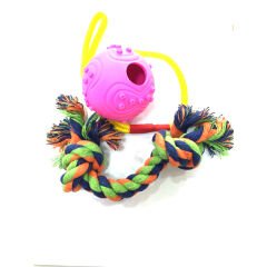 İpli Köpek Oyun Topu 6 cm + Dental Diş İpi 20 cm
