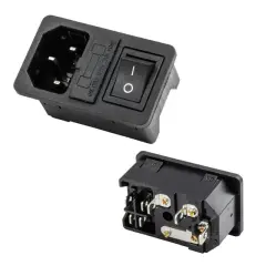 Powermaster Ic-214a-s C14 Power Soket Erkek Anahtarlı+fuseli Kulaksız Ul Sertifikalı
