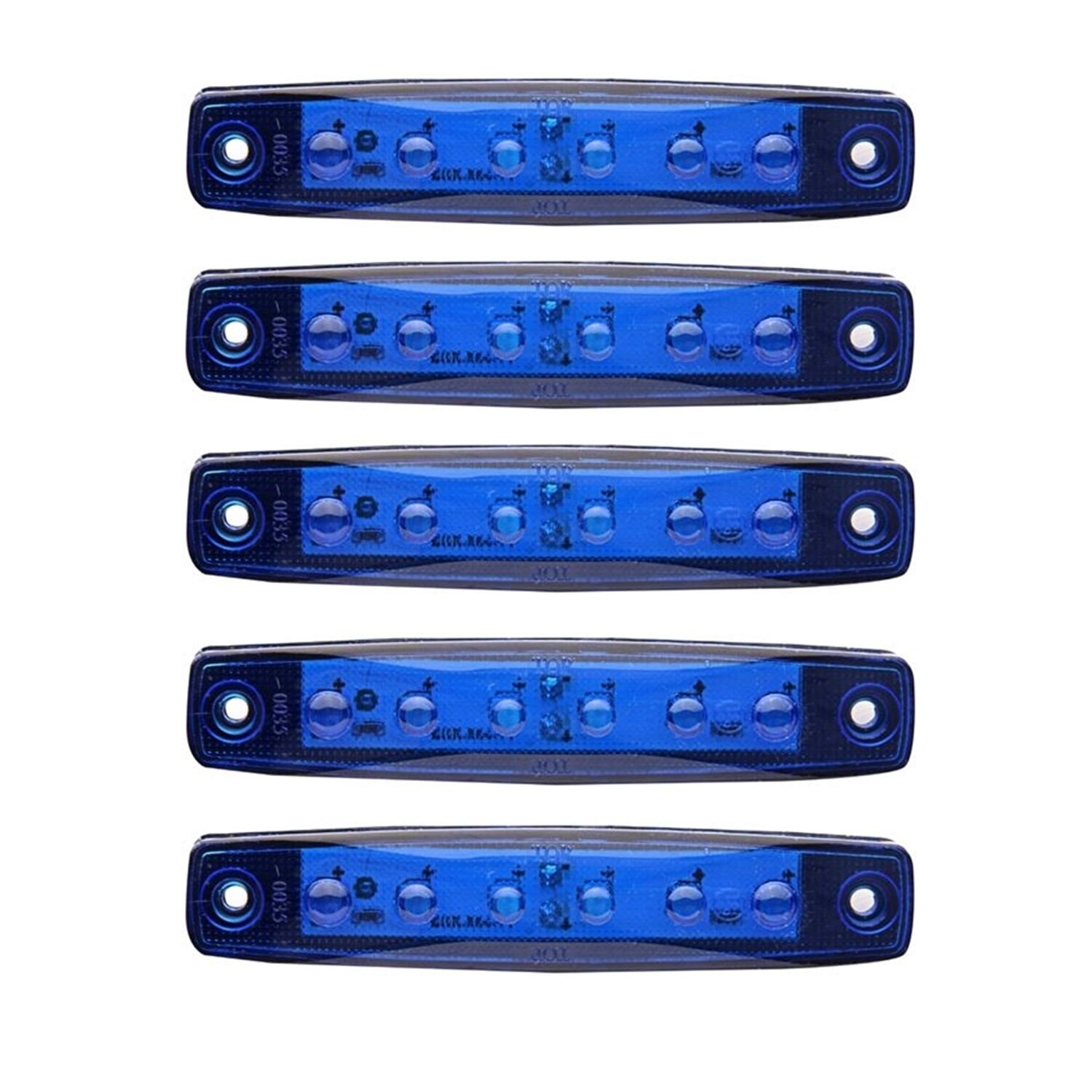 Mavi Parmak Led Dorse Lamba 6 Ledli 12-24V 5'li