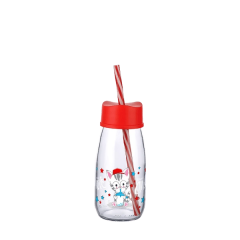 Pipetli Su Ve Süt Şişesi Cam 250 Ml - Kırmızı