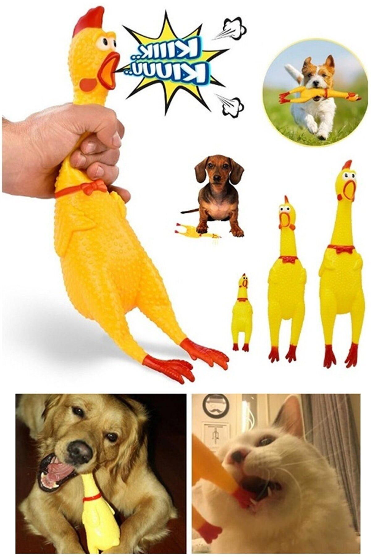 Ses Çıkaran Tavuk Kedi Köpek Oyuncağı 38 Cm.