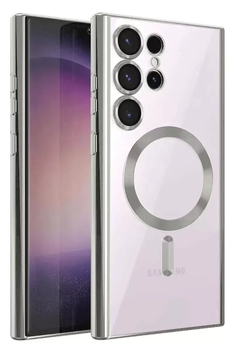 Newface Samsung Galaxy S25 Ultra Kılıf Kross Magneticsafe Kapak - Gümüş