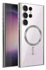 Newface Samsung Galaxy S25 Ultra Kılıf Kross Magneticsafe Kapak - Gümüş