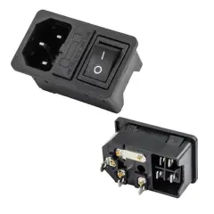 Powermaster Ic-214a C14 Power Soket Erkek Anahtarlı+fuseli Kulaksız Ul Sertifikalı