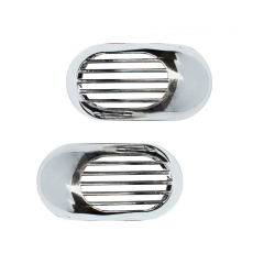 Krom Yan Sinyal Çerçevesi Kafesli Izgaralı Kapak 10x5cm 2 Parça