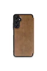 Newface Samsung Galaxy S24 Fe Kılıf Flip Cover - Taba