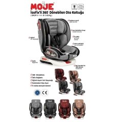 Moje Safe Up İsofixli Oto Koltuğu 0-36 Kg - Gri