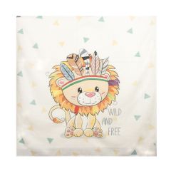 Sevi Bebe Pano Baskılı Müslin Battaniye 120x100 - Aslan