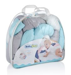 Babyjem 3Lü Örgü Beşik Kenar Koruyucu - Mavi