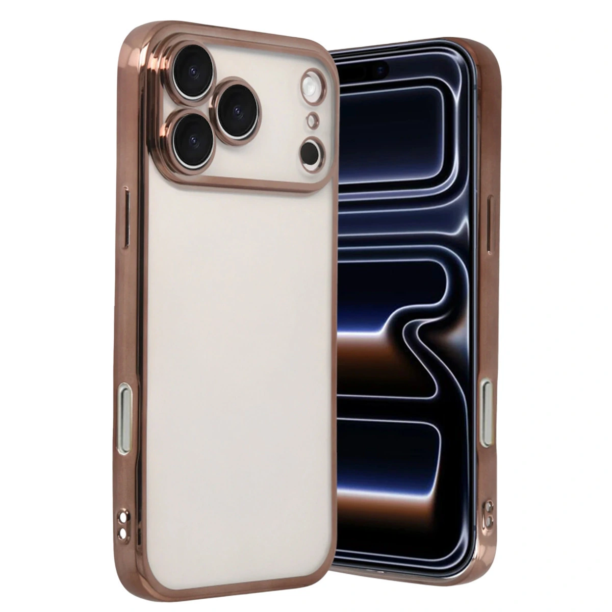 İphone 17 Pro Max Razer Lensli Silikon - Çöl Titanyum