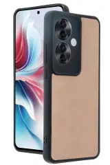 Newface Oppo Reno 11f Kılıf Aras Deri Kapak - Pudra