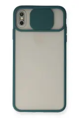 Newface İphone X Kılıf Palm Buzlu Kamera Sürgülü Silikon - Yeşil
