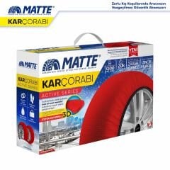 MATTE Active Series Oto Araba Lastik Anti Patinaj Kar Çorabı Kırmızı LARGE