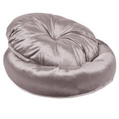 Tay Tüyü Yumuşak Kedi Köpek Yatağı 50 cm Gümüş Gri