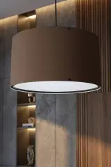 Kahverengi Kumaş Başlıklı Sarkıt Avize 35 Cm