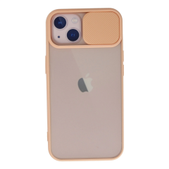 İphone 13 Kılıf Palm Buzlu Kamera Sürgülü Silikon - Pembe