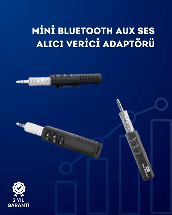 Kablolu Hoparlör Ve Kulaklıklar İçin Bluetooth Adaptör | Mini Boy, Klipsli, Taşınabilir