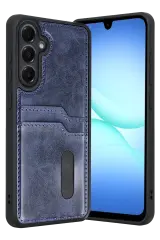 Newface Samsung Galaxy A17 5g Sara Kartvizitli Deri Kılıf - Lacivert