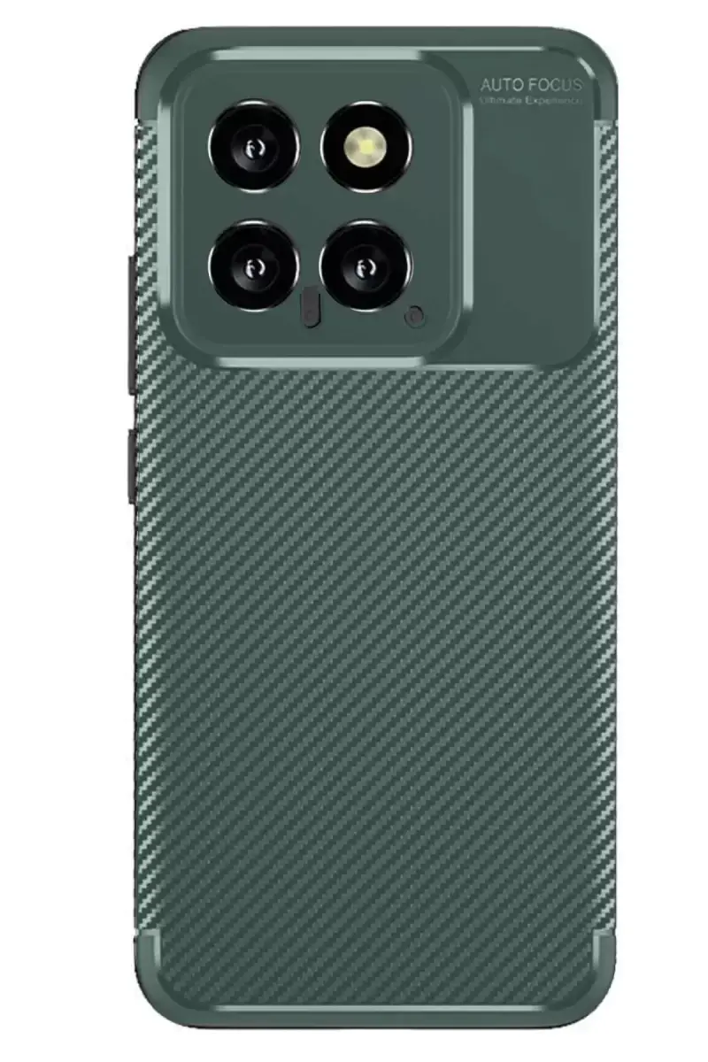 Newface Xiaomi Mi 14t Kılıf Auto Focus Karbon Kapak - Koyu Yeşil