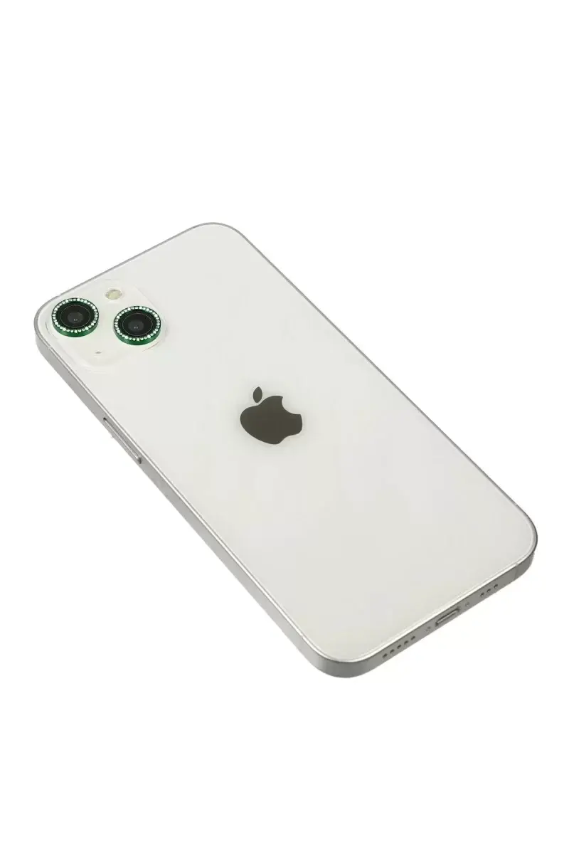 Newface İphone 14 Diamond Kamera Lens - Yeşil
