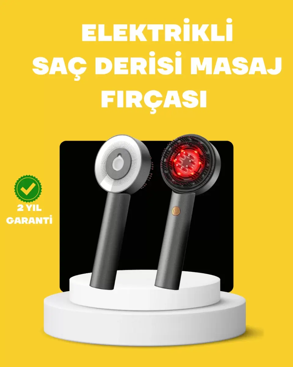 Led Teknolojili Elektrikli Saç Masaj Fırçası Mikro Akımlı
