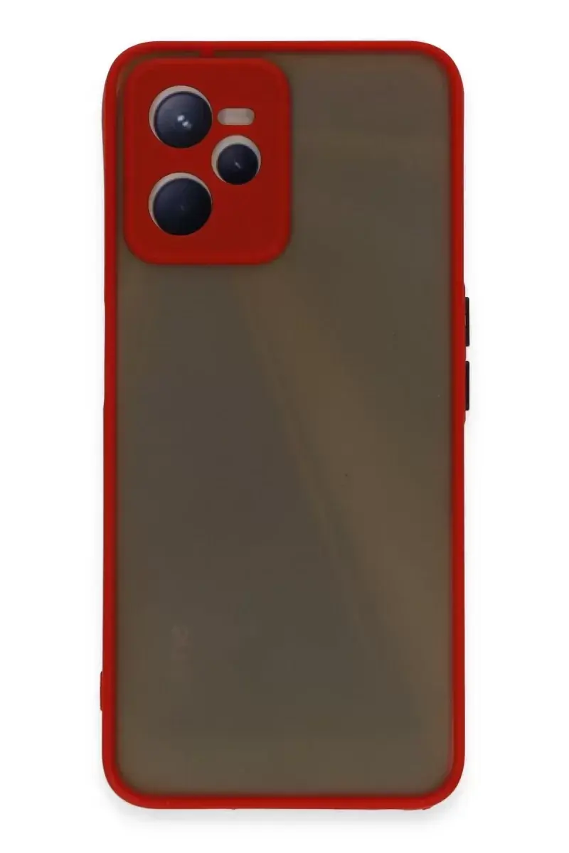 Newface Realme C35 Kılıf Montreal Silikon Kapak - Kırmızı