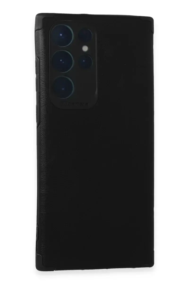 Newface Samsung Galaxy S22 Ultra Kılıf Loop Deri Silikon - Siyah