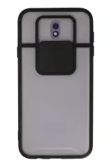 Newface Samsung Galaxy J7 Pro / J730 Kılıf Palm Buzlu Kamera Sürgülü Silikon - Siyah