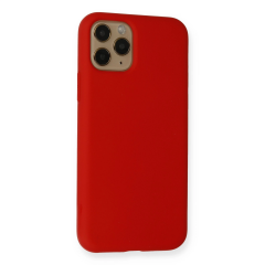 İphone 11 Pro Kılıf Nano İçi Kadife Silikon - Kırmızı
