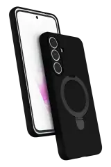 Newface Samsung Galaxy S24 Fe Regal Magsafe Standlı Kapak - Siyah