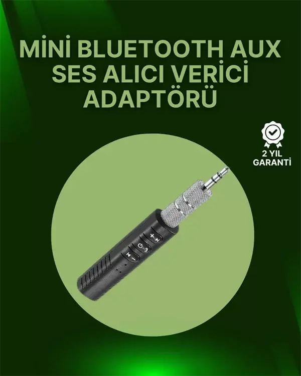 Bluetooth 4.1 Ses Alıcısı | 3.5mm Girişli Hoparlör & Kulaklıklar İçin Kablosuz Dönüştürücü