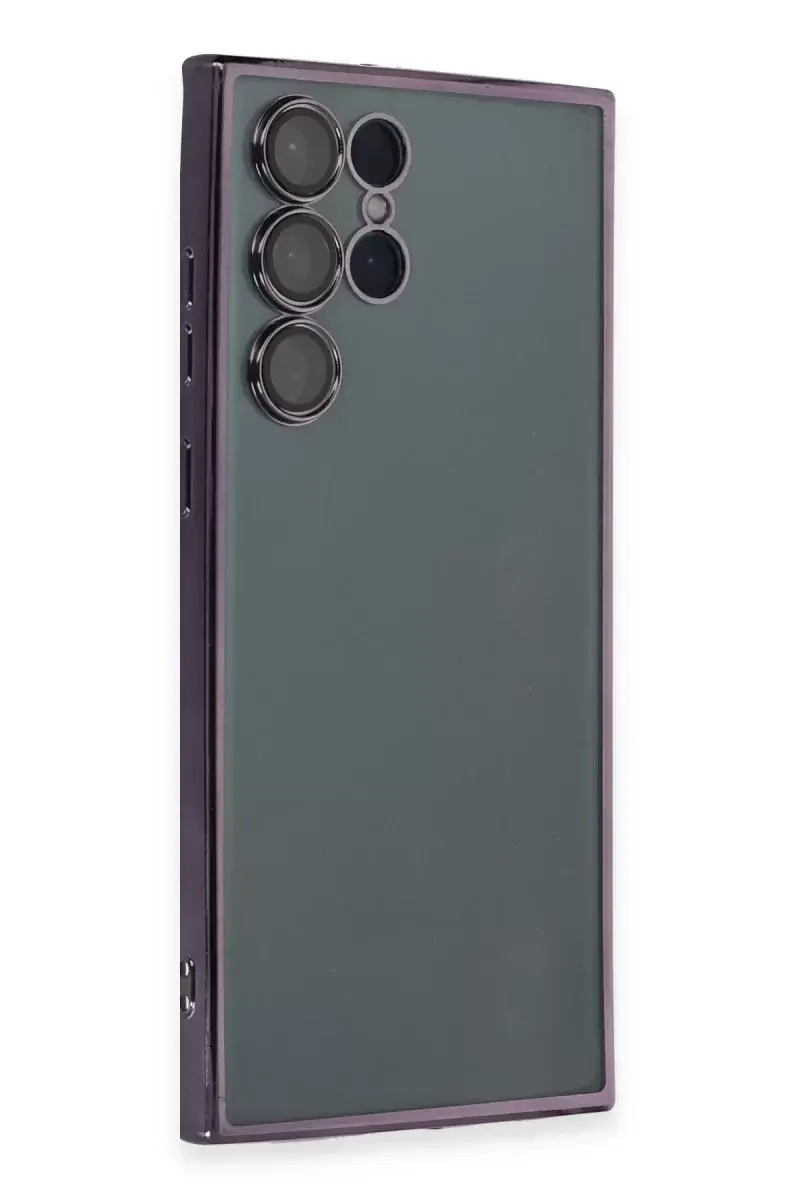 Newface Samsung Galaxy S22 Ultra Kılıf Razer Lensli Silikon - Mor
