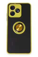 Newface Realme C53 Kılıf Montreal Yüzüklü Silikon Kapak - Sarı