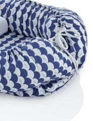 Babyjem Oyuncaklı Anne Baba Yanı Yatağı Balık Desen - İndigo