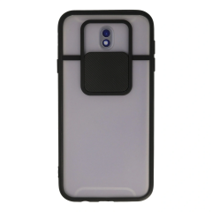 Samsung Galaxy J7 Pro / J730 Kılıf Palm Buzlu Kamera Sürgülü Silikon - Siyah
