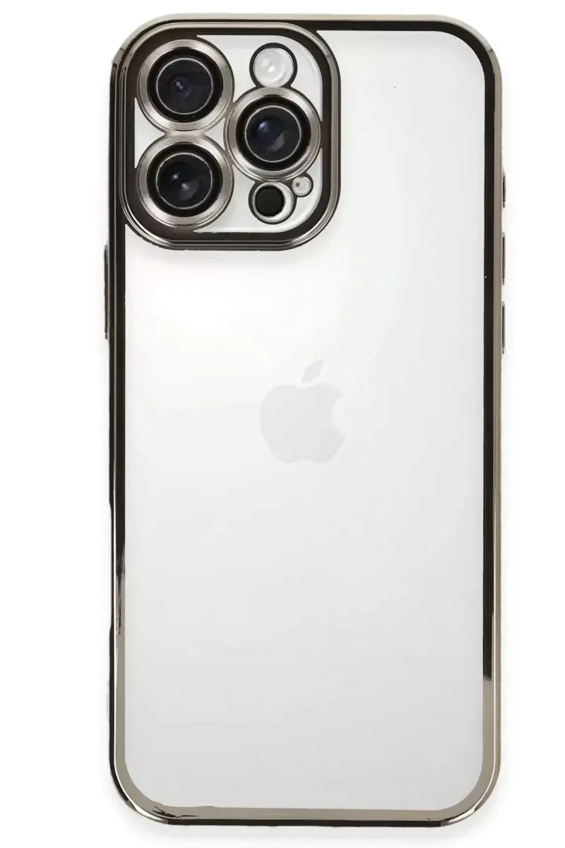 Newface İphone 16 Pro Max Kılıf Razer Lensli Silikon - Titanyum Gri