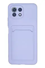 Newface Xiaomi Mi 11 Kılıf Kelvin Kartvizitli Silikon - Lila
