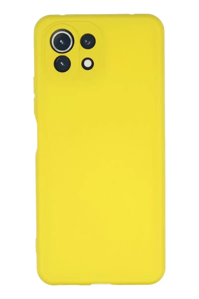Newface Xiaomi Mi 11 Lite Kılıf Nano İçi Kadife Silikon - Sarı
