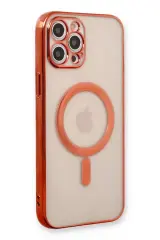 Newface İphone 12 Pro Kılıf Magneticsafe Lazer Silikon - Kırmızı