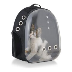 Markapet Astronot Şeffaf Taşıma Sırt Çantası Siyah 45 x 22 x 33 cm