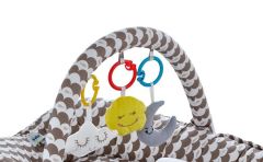 Babyjem Oyuncaklı Anne Baba Yanı Yatağı Balık Desen - Kahve