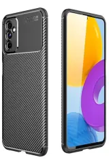 Newface Samsung Galaxy M52 5g Kılıf Auto Focus Karbon Kapak - Siyah